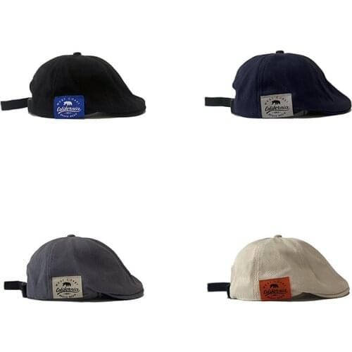 Short Brim Hat Men Hats Berets British Western Style Ivy Cap Classic Woman Vintage Forward Cap Cotton Beret Bea Patch Peaked Cap