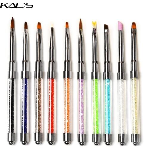 KADS Acrylic UV Gel Brush Liner Painting Pen Nail Polish Drawing Brush Nails Gradient Crystal Handle Manicure Nail Art Tool