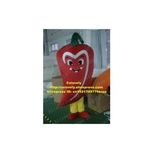 Vivid Red Chilli Cayenne Pepper Mascot Costume Mascotte Hot Pepper Chili Adult With Big Eyes Big Red Body No.1459 Free Shipping