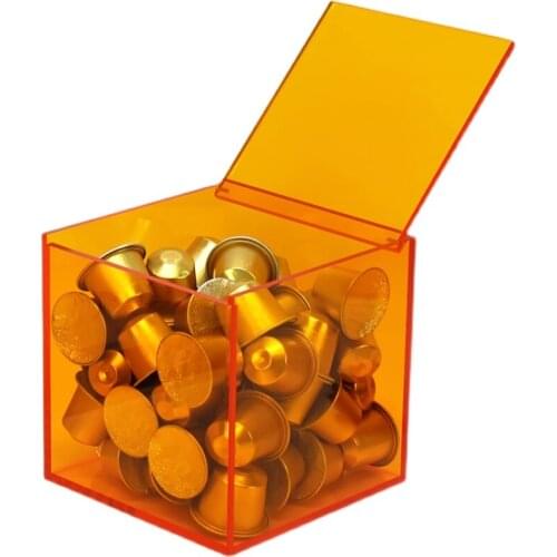 Colorful personality coffee capsule storage box container transparent handmade and simple acrylic flip dustproof matching box