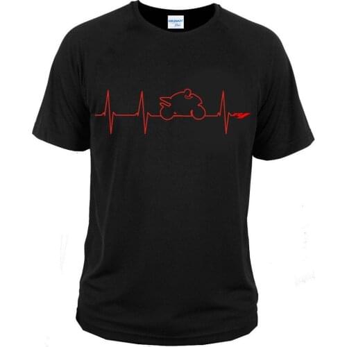 2019 Summer Fashion O Neck Hip Hop Short Sleeve T-Shirt R1 R6 VMAX Motorcycle Heartbeat Biker Racer Superbike Design Tee Shirt