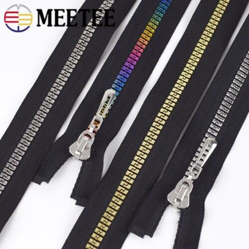 Meetee 1/2pcs NO.8# Open-end Resin Zipper for Sewing Eco-friendly Jackets Coat Down Zippers DIY Garment Accessories