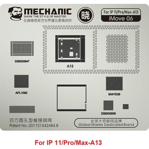 Mechanic iMove BGA Reballing Stencil Kit for Phone 6 7 8 XS XR 11 Pro Max CPU WIFI RF IC Chip Tin Planting Soldering Net
