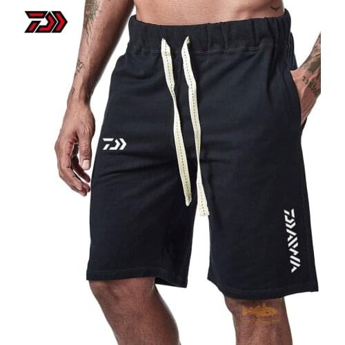 Daiwa Men Breathable Fishing Shorts for Multi-pocket Quick Dry Fishing Clothes Long Shorts Fishing Pants Elastic Waist Summer