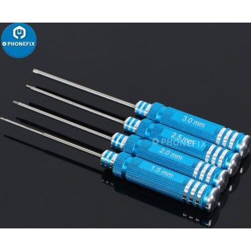 4Pcs Hex Screwdriver Screw Driver Hexagon Tool Kit Set 1.5mm 2.0mm 2.5mm 3.0mm for RC Car Aircraft Helicopters Model Hand Tools
