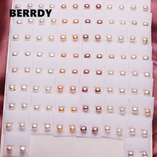 WHOLESALE HOT CHEAP Real Freshwater Cultured Pearl Earrings Stud Earrings, Nice Fashion Party Gift, 100 pairs/lot