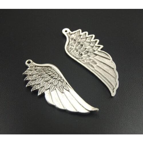 5Pcs Bronze Silver Color Large Angel Wings Charms Jewelry Findings Components Charms A259/A267