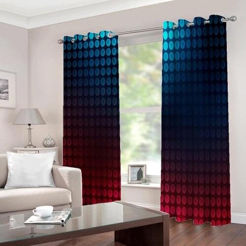 Modern Home Decor 3D Stereoscopic Gradient Circles geometric pattern Curtains For Bedroom Living Room Blackout Drapes Sets