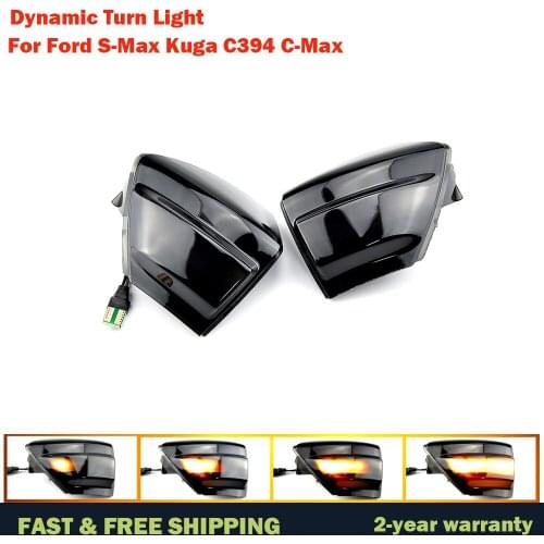 LED Dynamic Turn Signal Side Wing Mirror Indicator Light Lamp For Ford S-Max 2007-2014 Kuga C394 08-2012 C-MAX Car Accessories