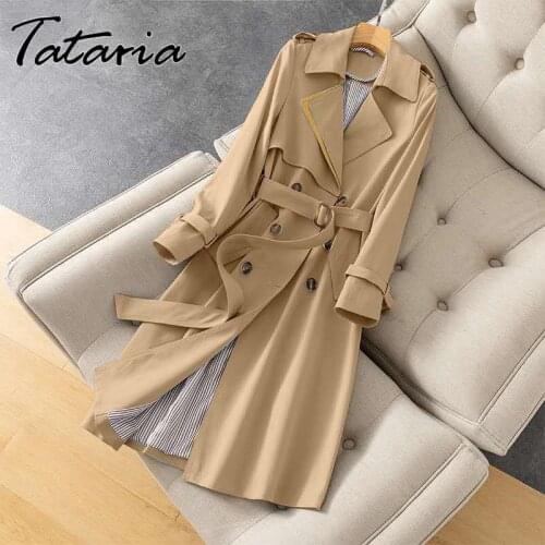 Женские двубортные тренчи Tataria China At AliExpress