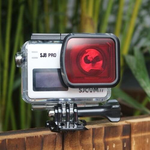 For SJCAM SJ8 Waterproof Case Lens cap Housing filter Red Shell Cover for Sj8 Pro/Plus/Air Action Camera Accessories