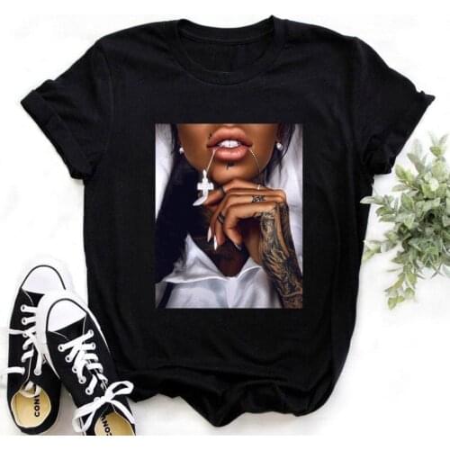 FIXSYS Women T Shirt Print Tee Shirt O-Neck Tops Tees Summer Style Female T-Shirt Fashion Ladies Funny T-shirts White Tees