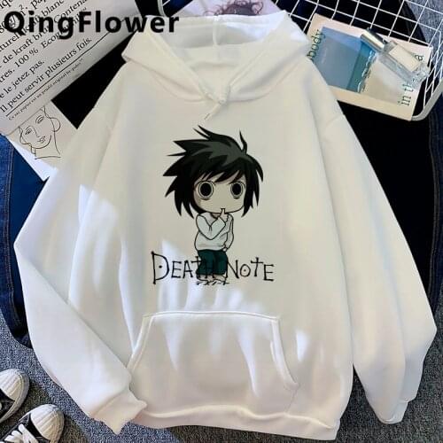 Death Note Kawaii Harajuku Funny Cartoon Aesthetic Hoodies Women Cute Anime Streetwear Sweatshirt Manga 90s Graphic Hoody Female