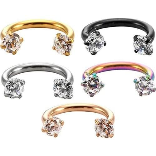 Women jewelry Internally Threaded Circular Barbell Lip Nose Horseshoe Nose Piercing Helix Piercing Ear Piercing Stud Earrings