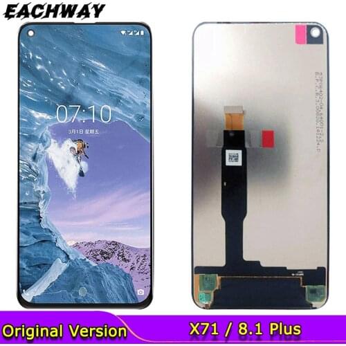 For 6.39'' Nokia X71 LCD Display Touch Screen Panel Digitizer TA-1188 TA-1167 Assembly Replac For Nokia 8.1 Plus LCD X 71 Screen