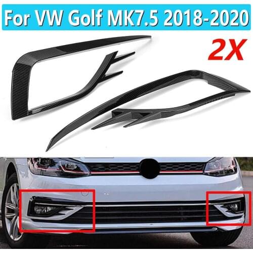 1 Pair For VW For Golf MK7.5 2018 2019 2020 Car Front Fog Lamp Eyebrow Wind Knife Eyelid Cover Frame