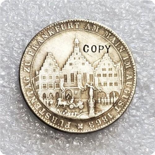 1863 Free imperial city of Frankfurt(German states) 1 Thaler ("Memorial Thaler") Copy Coin