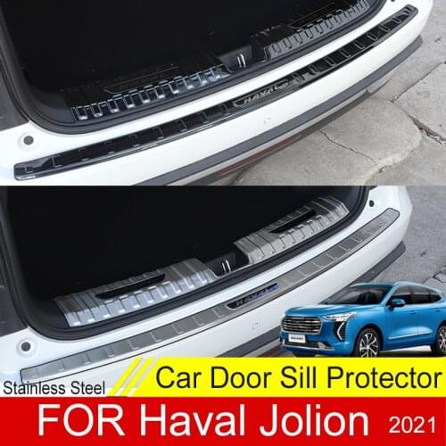 2Pcs High Quality Stainless Steel Car Styling Rear Bumper Protector Sill Trunk Guard Tread Plate For Haval Jolion 2021