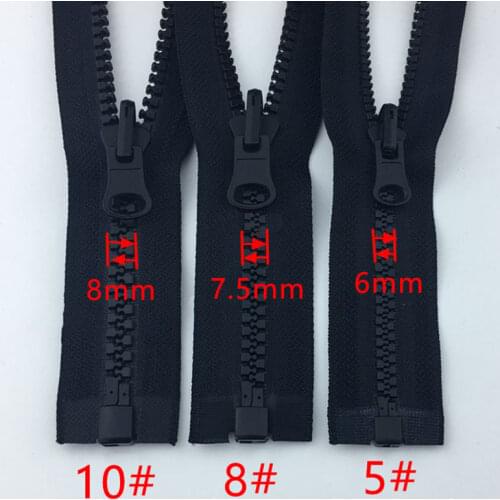 Meetee 2pcs 60-250cm 5# 8# 10# Resin Open-end Zipper Rotating Double Side Slider for Coat Down Jacket Zippers Tent Sew Accessory