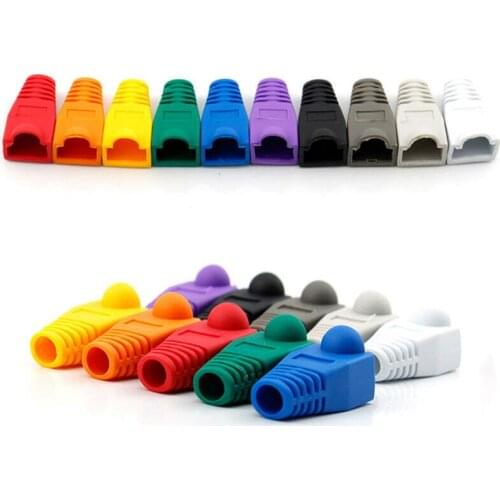 50PCS Modular RJ45 Network Cable Connector Plug Cover Cap crystal head protective case Network plug Socket boot cap