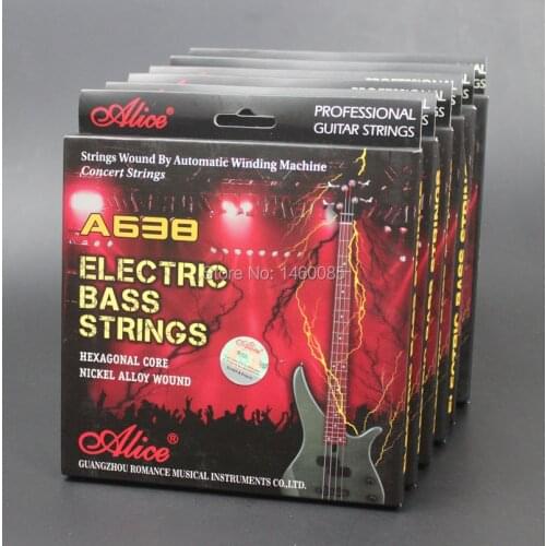 6 Sets Alice A638 Hexagonal Core Nickel Alloy 1st-4th Electric Bass Strings