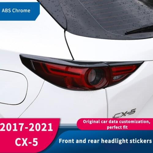 ABS Chrome Front Bumper Lower Grille Sticker Fog Light Cover Trim for Mazda CX5 Accessories 2017 2018 2019 2020 2021