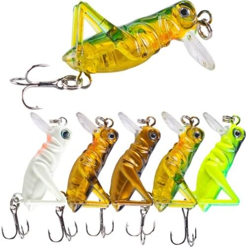 X-Fin 3g/4g Single-hooked Double-hooked Bionic Grasshopper Minnow Insect Lure Artificial Bait Hard Bait Freshwater Fishing