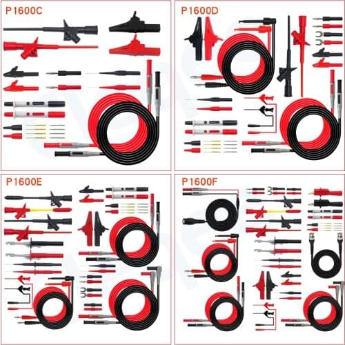 Cleqee P1600C/D/E/F 18 in 1 Pluggable Multimeter probe test leads kit automotive probe set IC Test hook Fluke BNC-Test cable