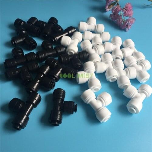 H165 Size 1/4'' pipe joint T-shaped three-way fittings water purifier accessories slip lock Tee connectors 5pcs/bag or 10pcs/bag