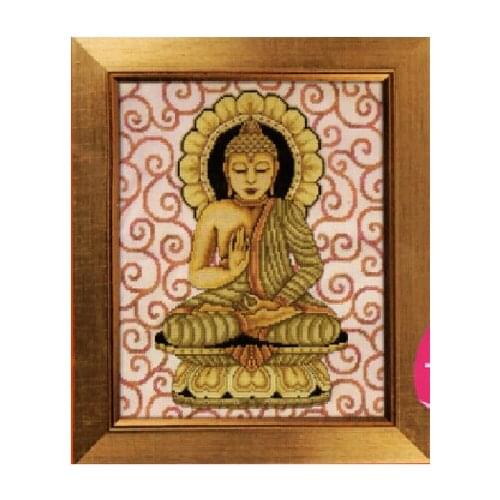 Cotton Set for Counted Cross Stitch Kits 14ct, Buddha Chinese Buddhist Culture Portrait Human Household Decor Sewing Embroidered