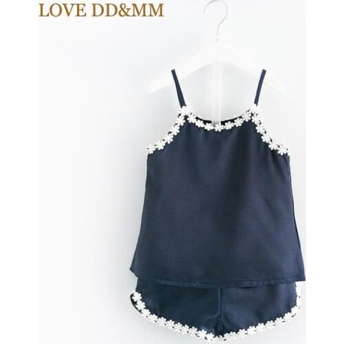 LOVE DD&MM Girls Clothing Sets 2020 Summer New Girls Fashion Sweet Harness Shirt + Shorts Suit