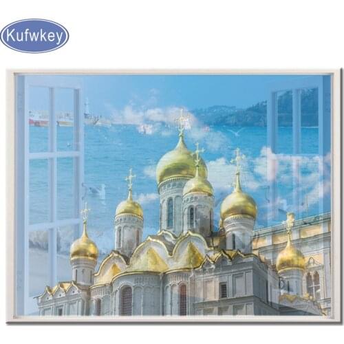 Domed Moscow Window painting diamond art kit full square resin stickers diamond paint mosaic diamond embroidery cross-stitch 3d