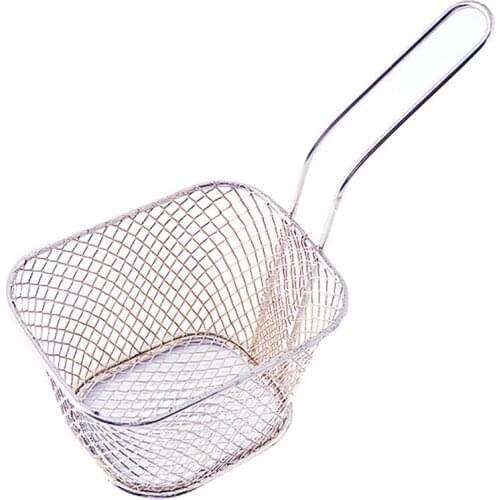 Mini Stainless Steel French Fries Net Fry Fryer Basket Small Square Shape French Fries Baskets Strainer Kitchen Cooking Tools