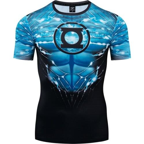 2021 t shirt men brand compression shirt shazam t-shirt 3d pattern print fitness funny t shirts fashion style Fitness Clothing