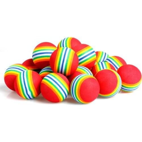 20pcs Rainbow Foam Sponge Indoor Practice Golf Balls Training Ball Dia.40mm