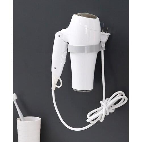 Hair Dryer Holder Wall Mounted Fashion Bathroom Hairdryer Organizer Rack Storage Shower Shelf Bathroom Accessories