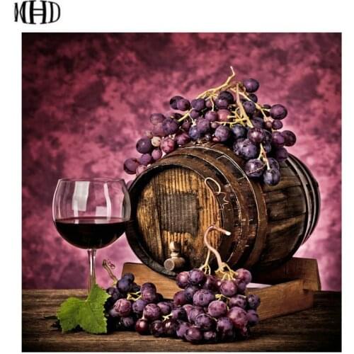 New Arrivals Full Square & Round Red Wine 3D Diamond Embroidery Mosaic Crystal 5D Cross Stitch Diamond Painting DIY Sticker