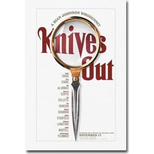 Knives Out Movie Chris Evans Daniel Craig FilmSilk Cloth Poster Art Bedroom Decoration