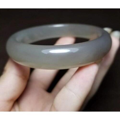 H00#Qinghai material and Tian Yubing bottom cigarette purple jade bracelet