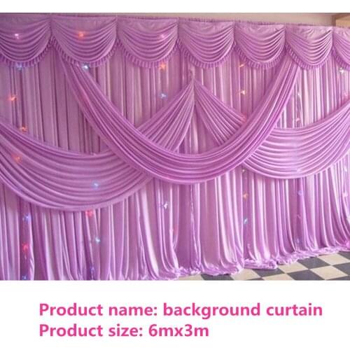 Romantic Purple 10ft*20ft wedding stage decoration Wedding Backdrop with Beatiful Swag Wedding drape and curtain