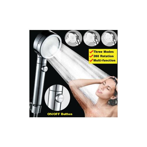 Handheld Shower Head High Pressure 3 Function Adjustable Bath Shower Jets With On/off Pause Switch Removable Filter Universal
