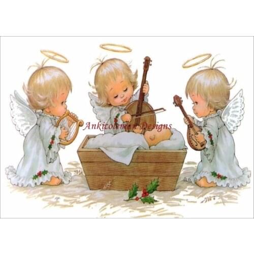 Needlework for embroidery DIY French DMC High Quality - Counted Cross Stitch Kits 14 ct Oil painting - Christmas Angel