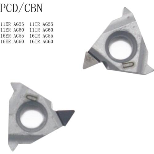 1Pc 11IR 16ER AG55 AG60 PCD CBN Diamond Inserts Blade Thread Turning Tool CNC Lathe Tools high quality machining tools