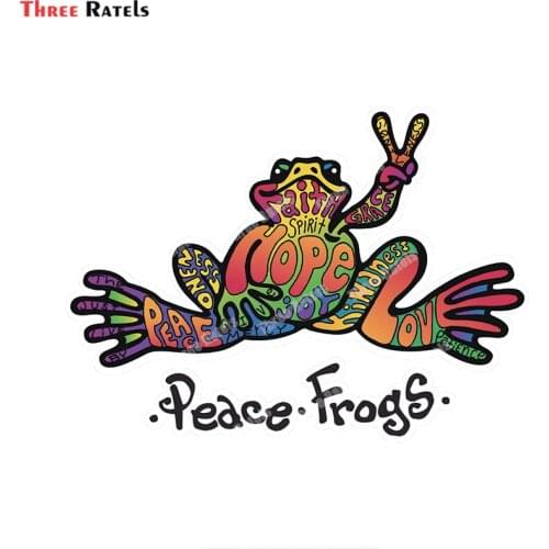 Three Ratels B351 Enjoy It Peace Frogs Hope Peace Frogs Vinyl Decal Sticker For Windows Bumpers Laptops Or Crafts