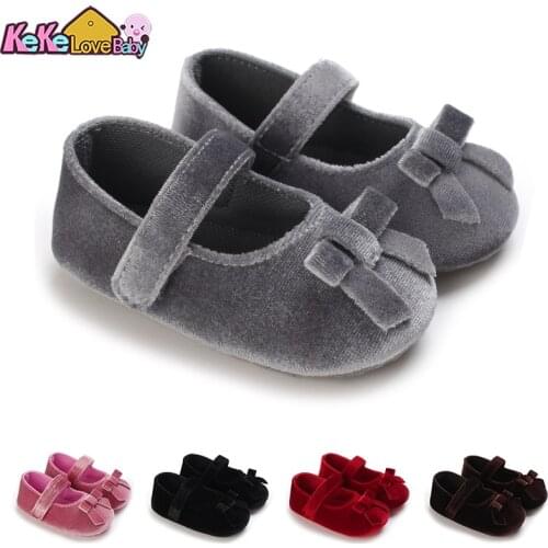 0-18M Princess Newborn Infant Baby Girls Shoes Velvet Soft Sole Baby Shoes Bow Cute Toddler New Born First Walkers