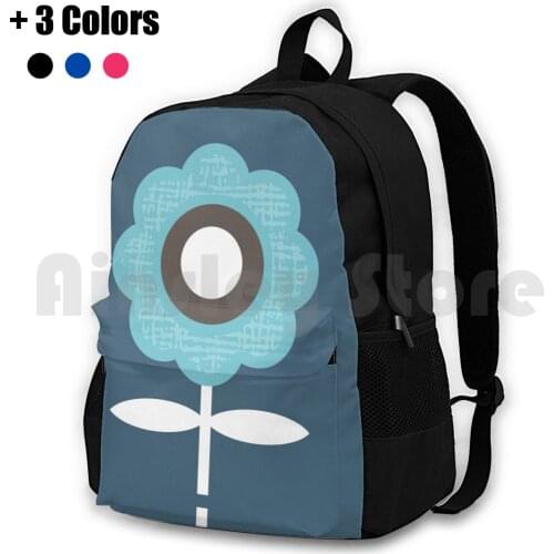 Olivia Outdoor Hiking Backpack Waterproof Camping Travel Mid Century Modern Retro Vintage Scandinavian Danish Swedish Turquoise