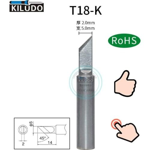 Kiludo 5pcs T18-K soldering Tip for hakko fx-888/888D Iron Tip FX-8801/8802/8803