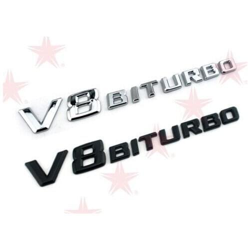 1pcs Aluminum 3D glue stickers V8BITURBO V12BITURBO Car leaf board car stickers auto Accessories Badge car styling decal