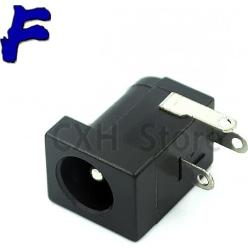 10Pcs 5.5x2.1mm DC-005 Black DC Power Jack Socket DC Connectors Supply Barrel-Type Right Angle PCB Mount Terminal