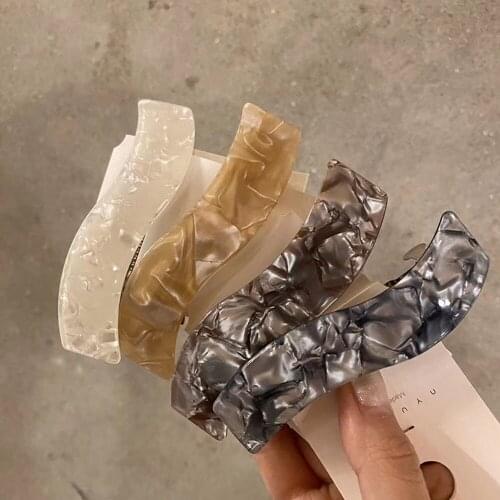 2021 Korean Fashion Women Metal Acetate Square Barrette Hair Pin Clip Girl Geometric Hairpin Hairgrips Hair Stying Accessories